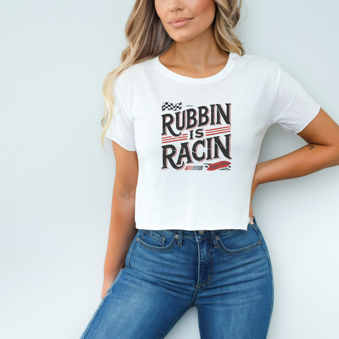 Vintage Young Crop Tee- Rubbin' Is Racin'