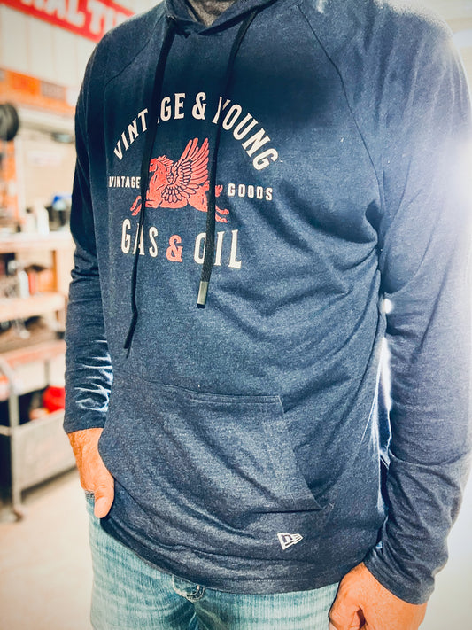 New Era + Vintage & Young Lightweight TriBlend Hoodie Gas & Oil