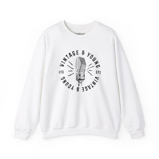 Vintage & Young Classic Microphone Crewneck Sweatshirt