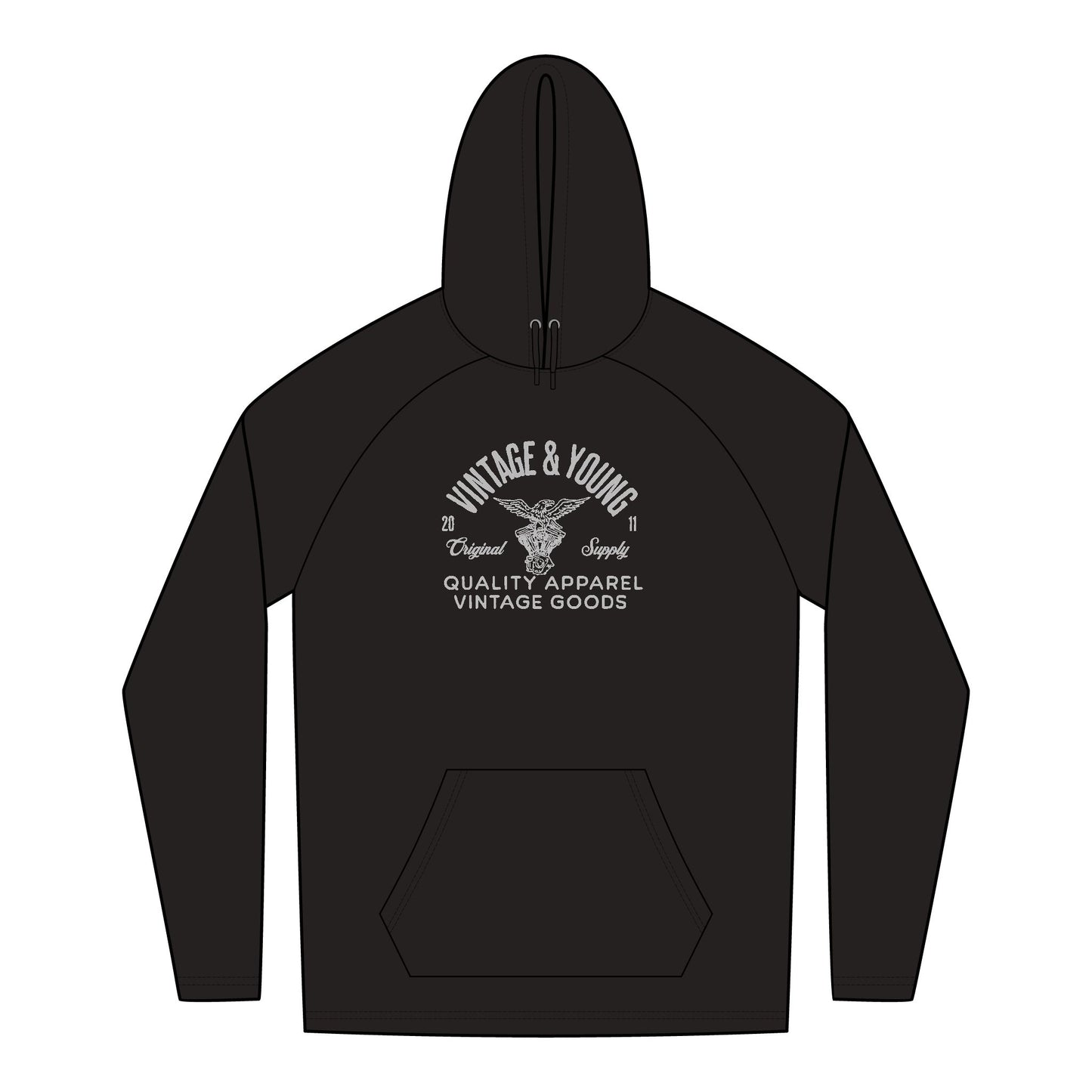 New Era + Vintage & Young Lightweight TriBlend Hoodie Original Supply Eagle