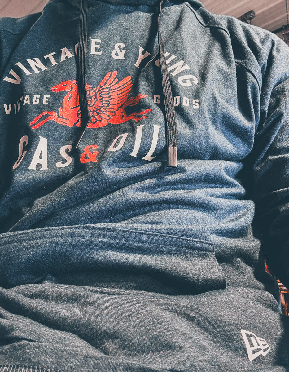 New Era + Vintage & Young Lightweight TriBlend Hoodie Gas & Oil
