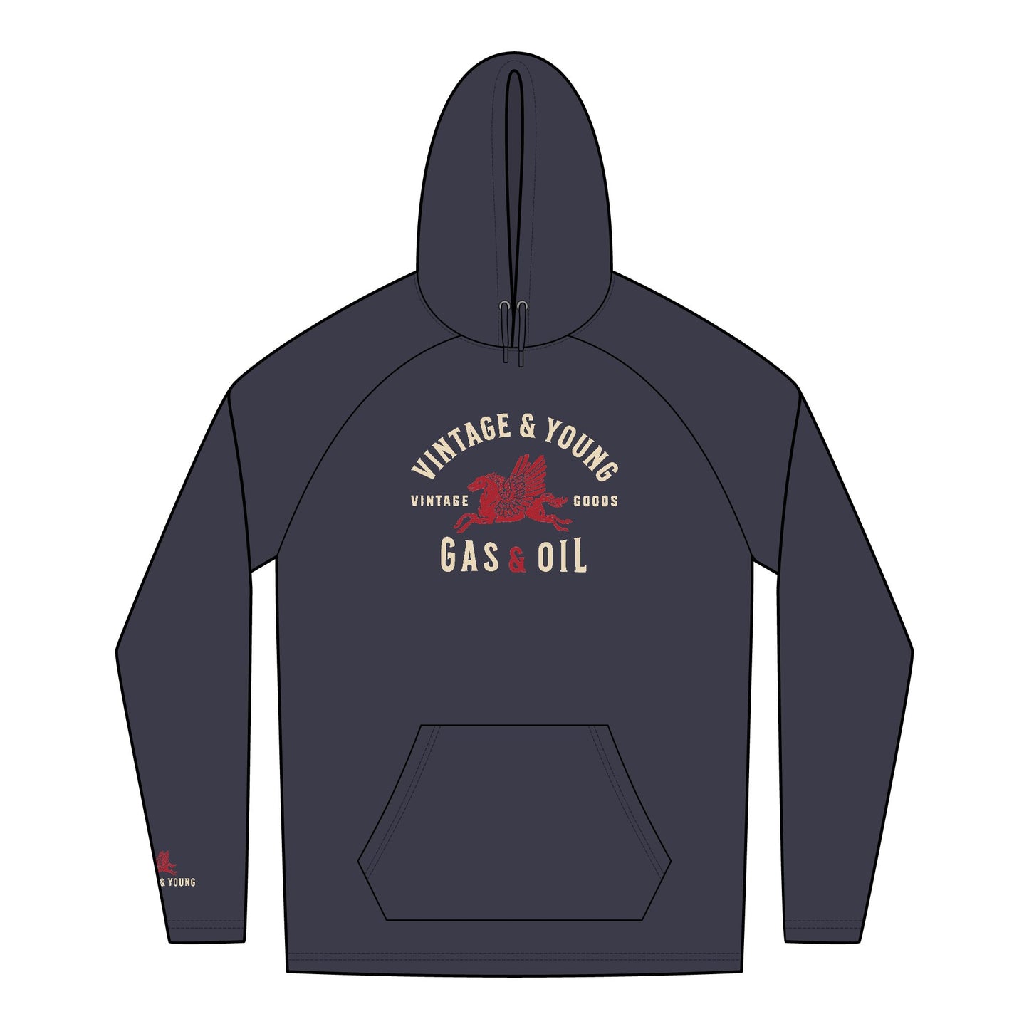 New Era + Vintage & Young Lightweight TriBlend Hoodie Gas & Oil