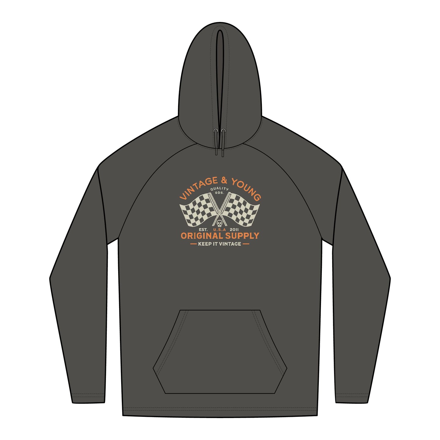 New Era + Vintage & Young Lightweight TriBlend Hoodie Original Supply Checkered