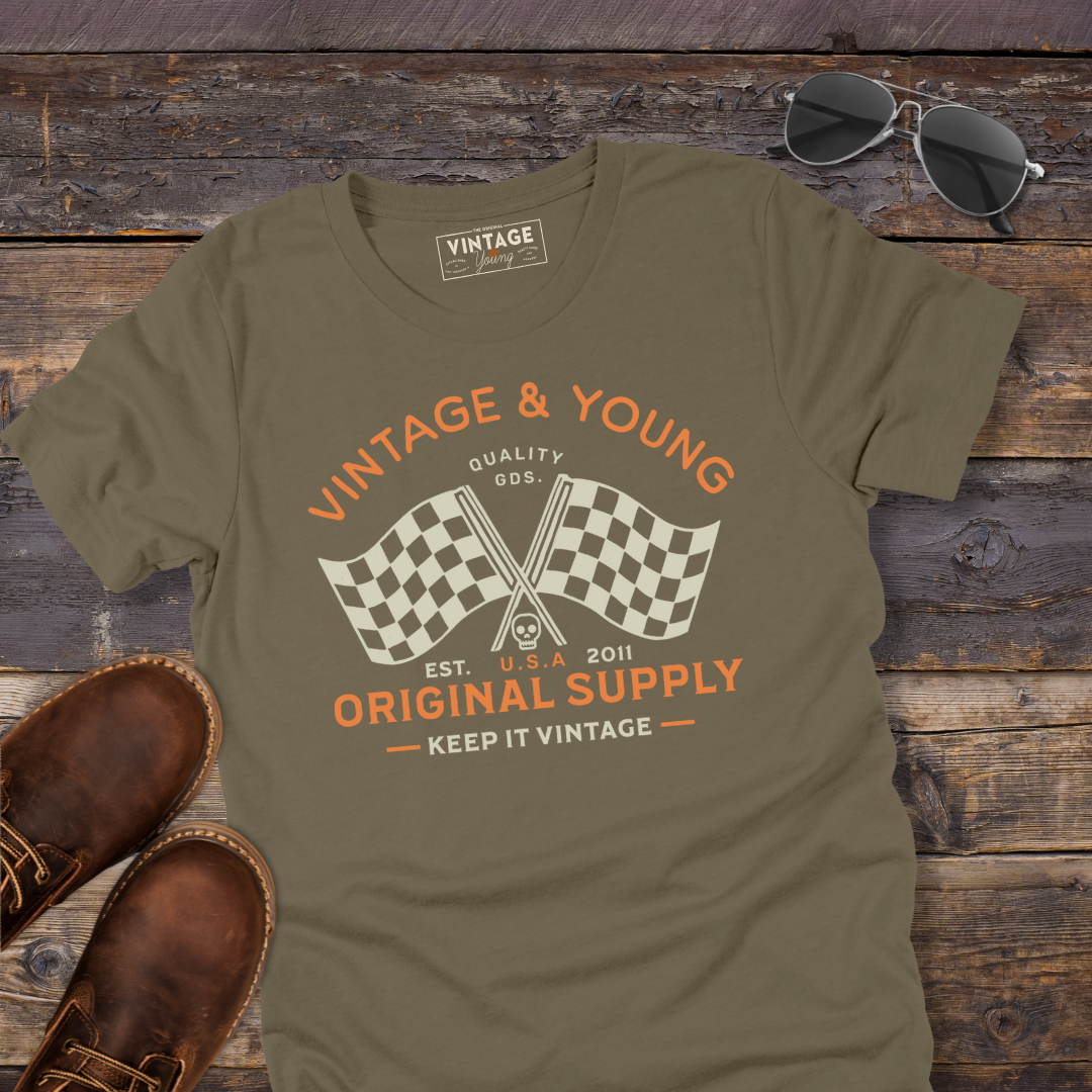Original Supply Checkered Flag Tee | Vintage & Young Apparel