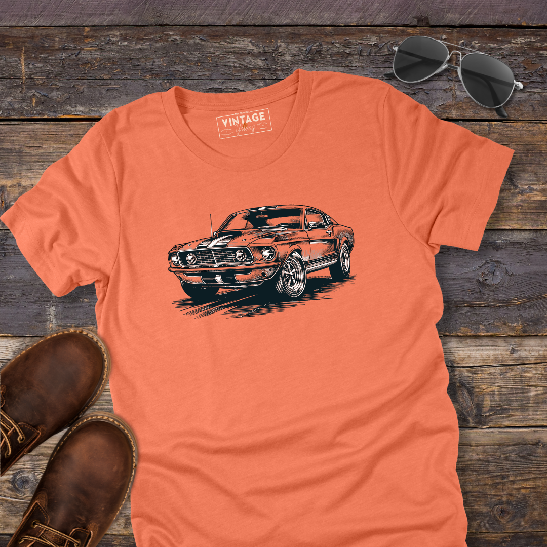 Vintage Mustang Hand-Drawn Style T-Shirt