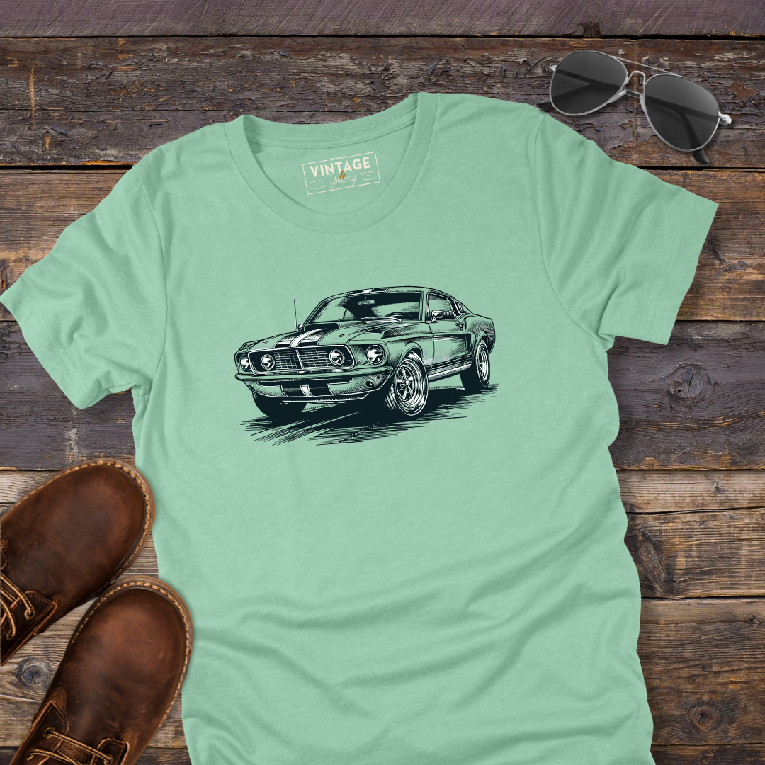 Vintage Mustang Hand-Drawn Style T-Shirt