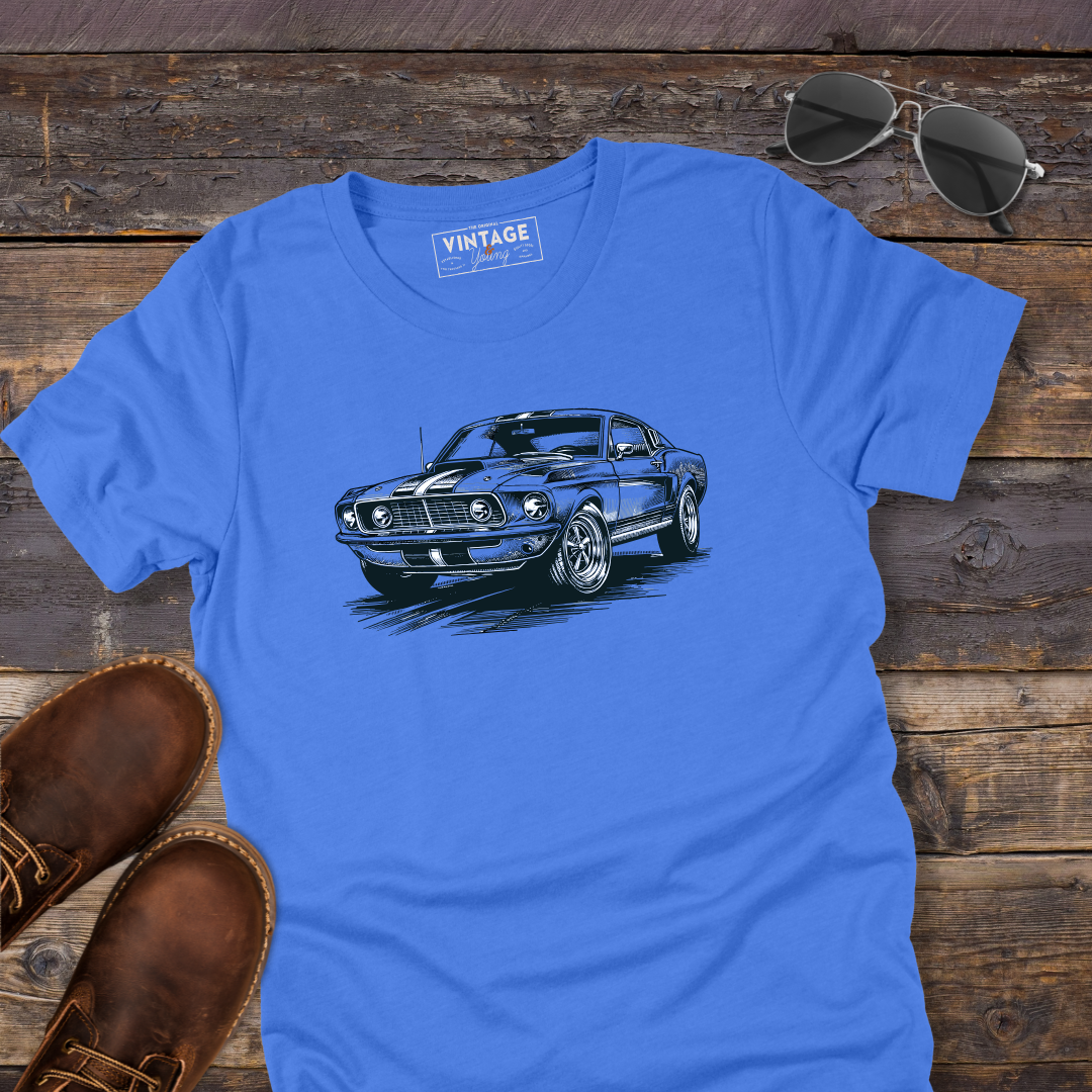 Vintage Mustang Hand-Drawn Style T-Shirt