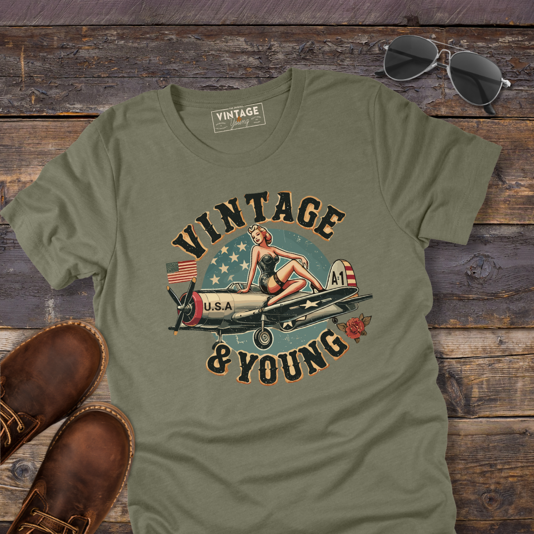 Vintage Pilot Pinup Tee