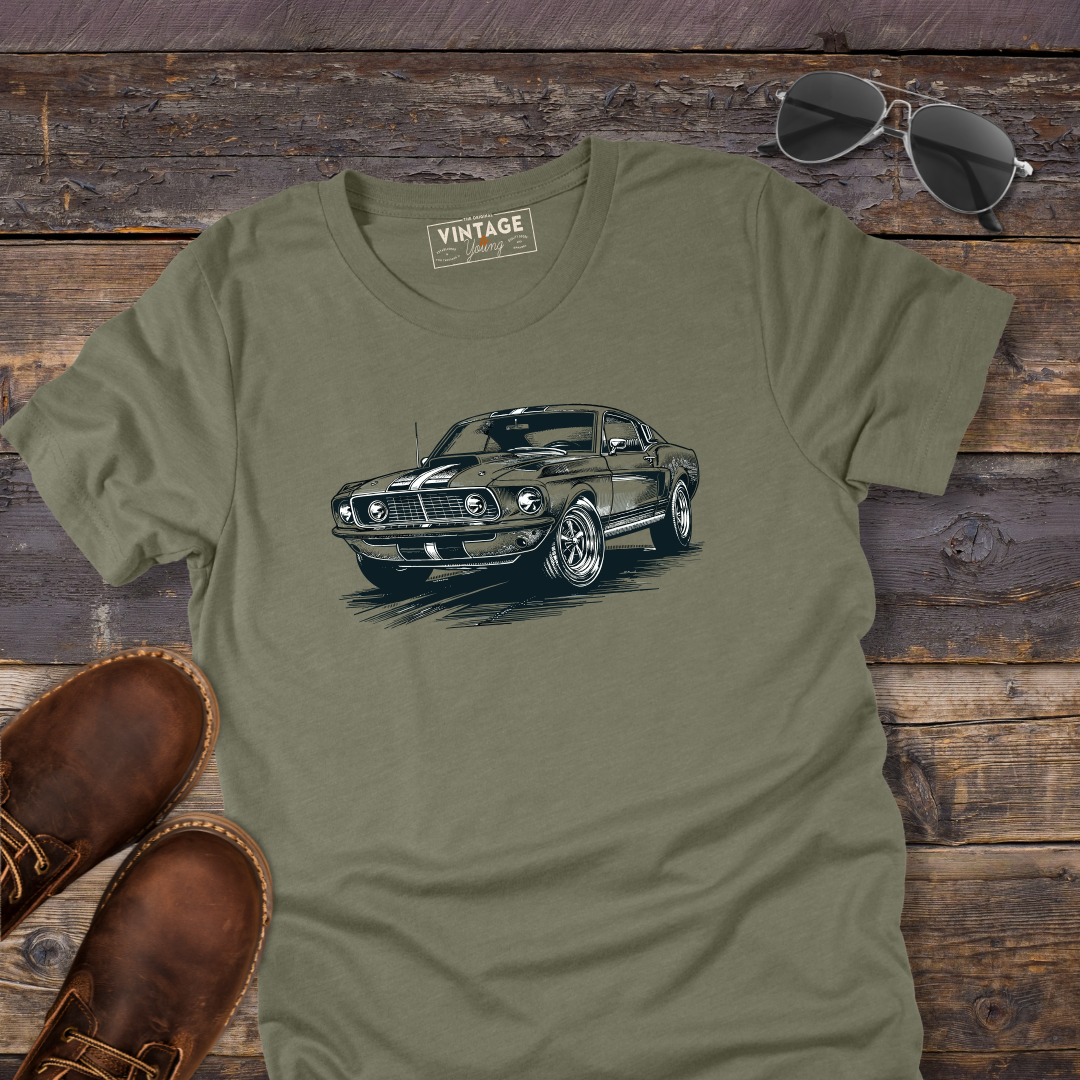 Vintage Mustang Hand-Drawn Style T-Shirt