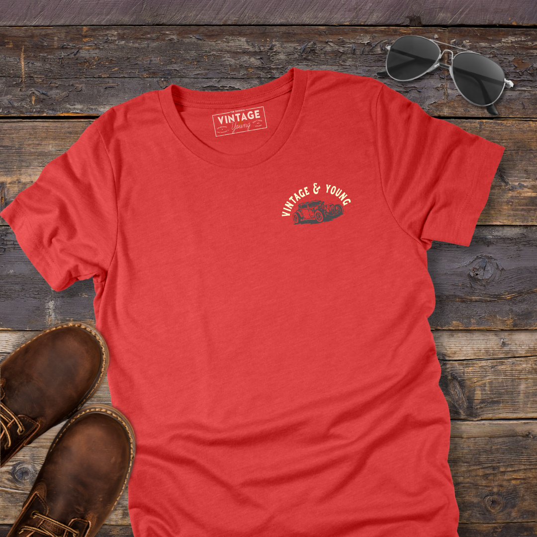 Red Retro Inspired Car Club Tee