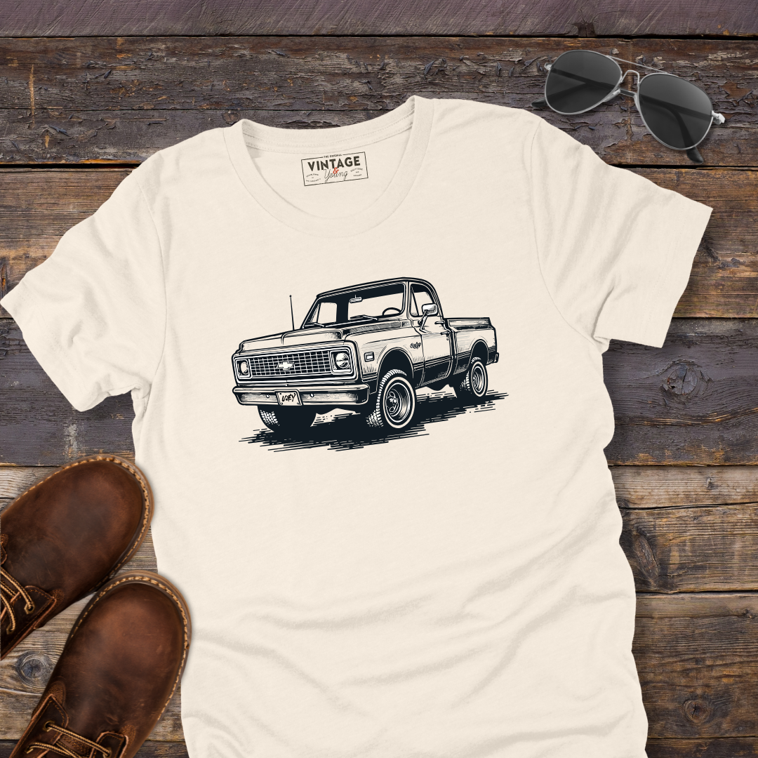 Vintage Square Body Pickup Truck 4x4 Hand-Drawn Style T-Shirt