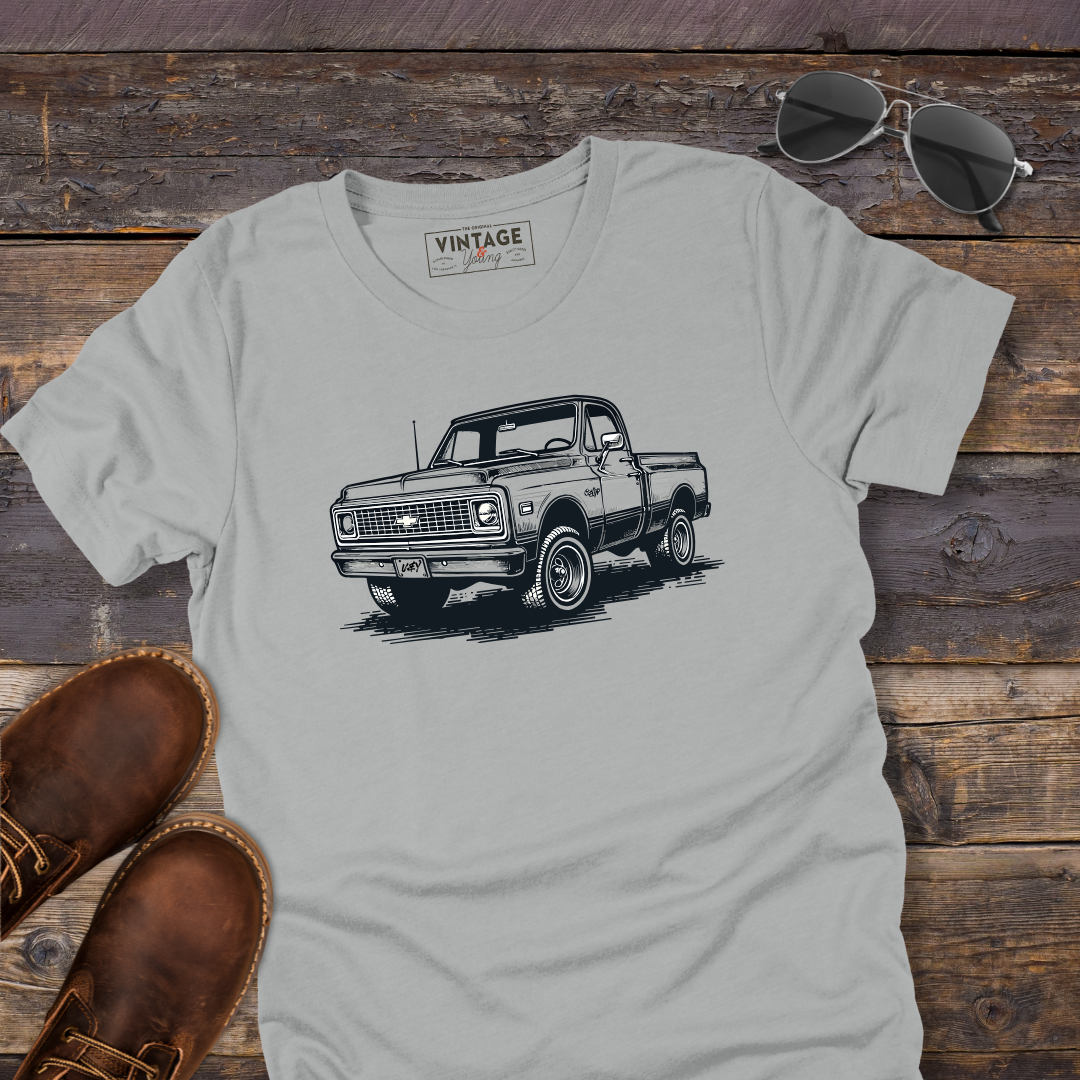 Vintage Square Body Pickup Truck 4x4 Hand-Drawn Style T-Shirt