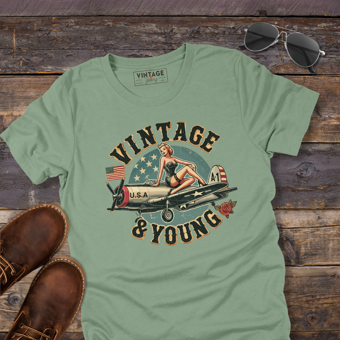 Vintage Pilot Pinup Tee