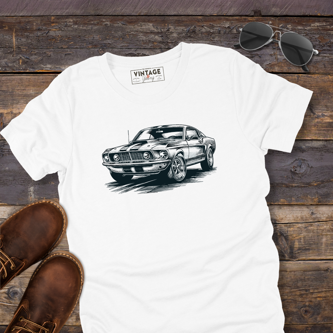 Vintage Mustang Hand-Drawn Style T-Shirt