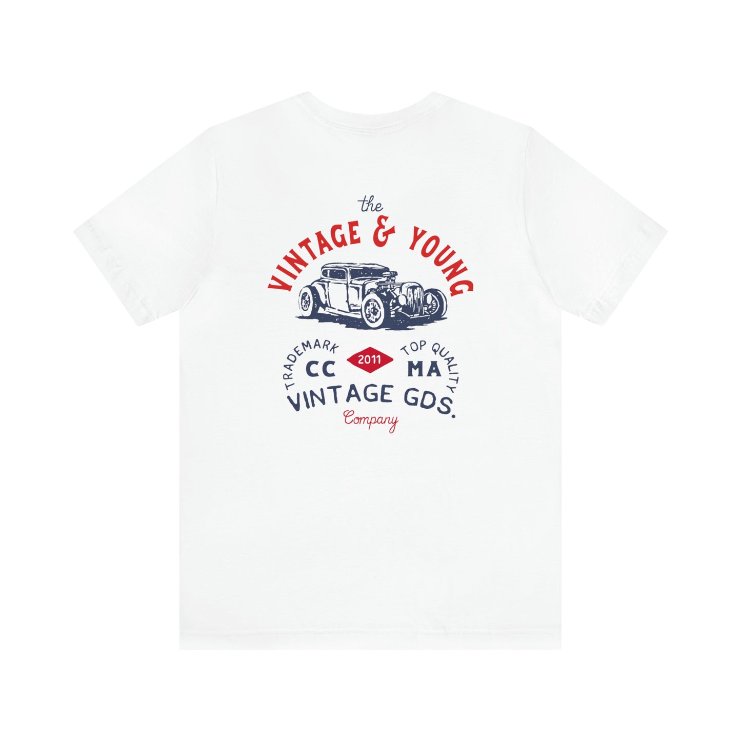 White Retro Inspired Car Club Tee